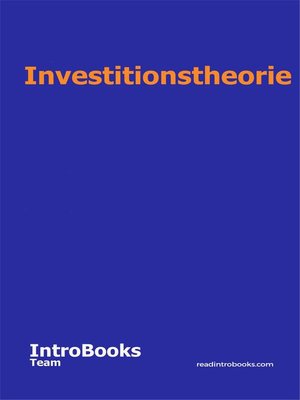 cover image of Investitionstheorie